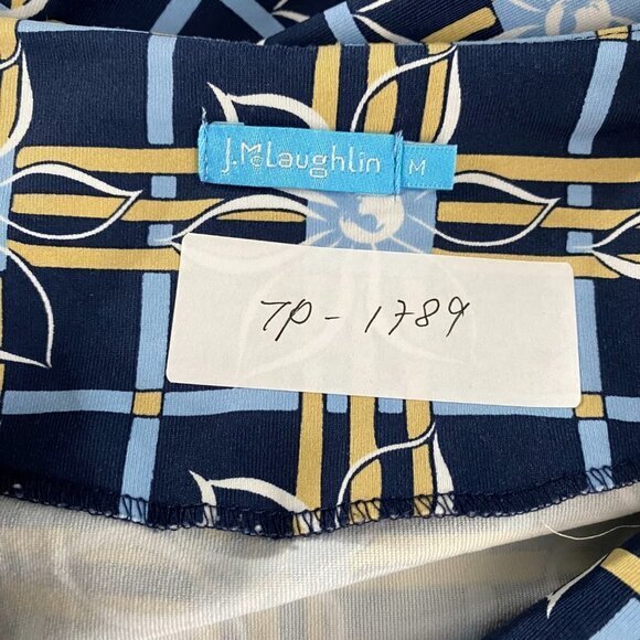 J.‎ McLaughlin Top Women's Medium Catalina Cloth Floral Plaid 3/4 Sleeve - Picture 2 of 7